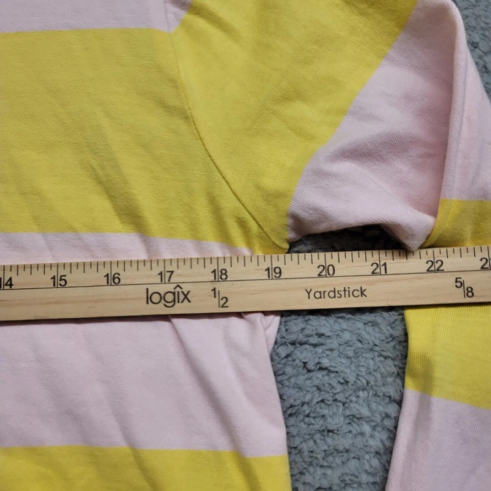 J.Crew Sweatshirt Womens Small Pink Yellow Stripe Pullover Turtle Neck Casual - Picture 16 of 16